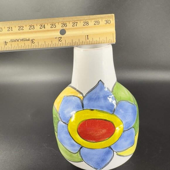 Vintage Venetian Studio Art Pottery Vase Vessel Hand Painted Italian Pottery VTG - Picture 4 of 12